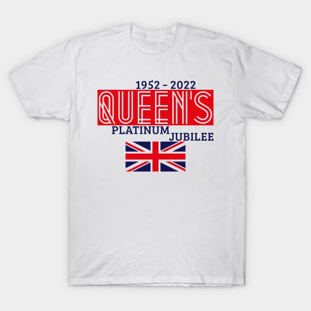 Queen’s Platinum Jubilee 2022 (V1 / 2C) T-Shirt by MrFaulbaum